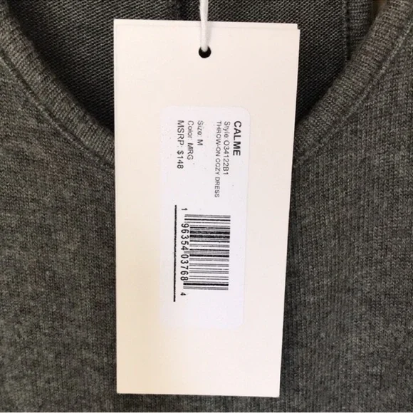 Johnny Was Calme throw on cozy Gray Sleeveless Midi Dress